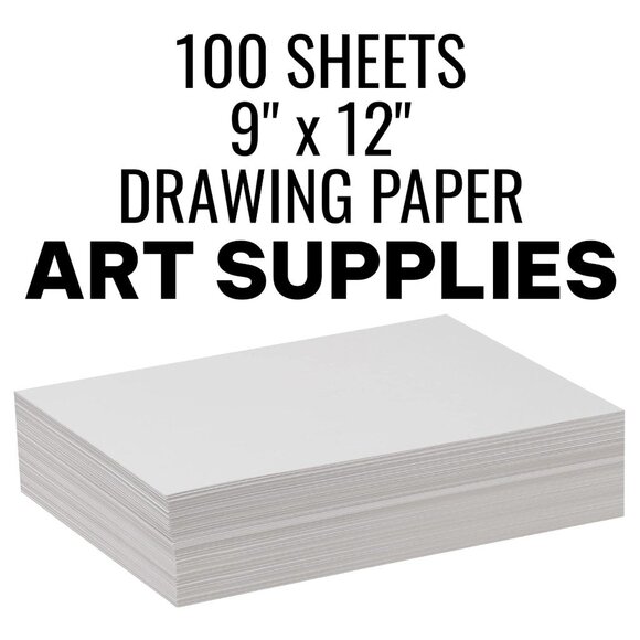 NEW Art Supplies Drawing Paper White Standard Weight 9" x 12" 100 Sheets School - Picture 1 of 8
